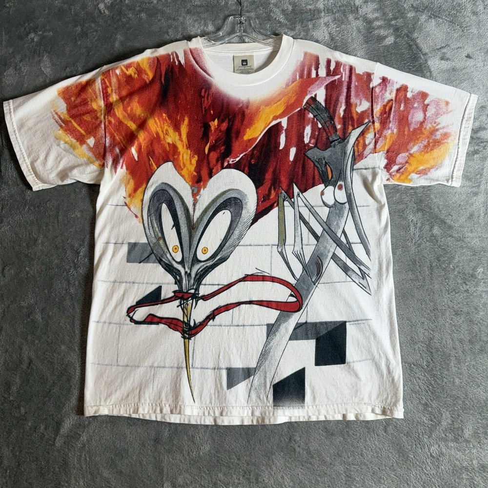 Vintage 90's Pink Floyd The Wall AOP Winterland Double Sided T-Shirt Band XL